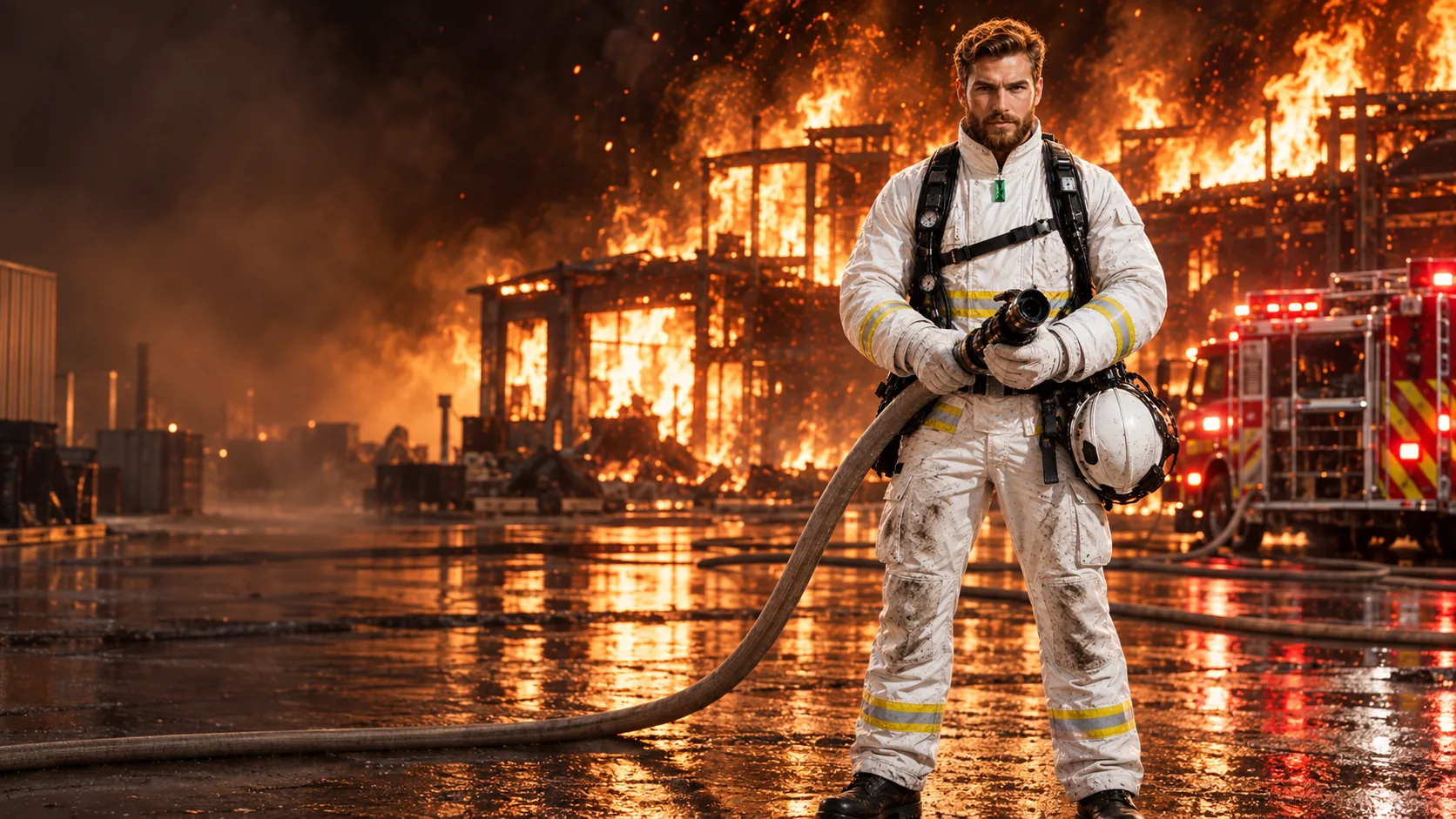Firefighter In White